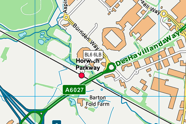 Bolton Arena map (BL6 6LB) - OS VectorMap District (Ordnance Survey)