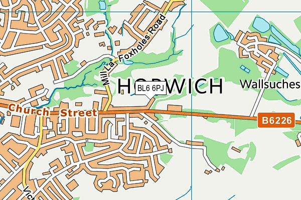 BL6 6PJ map - OS VectorMap District (Ordnance Survey)