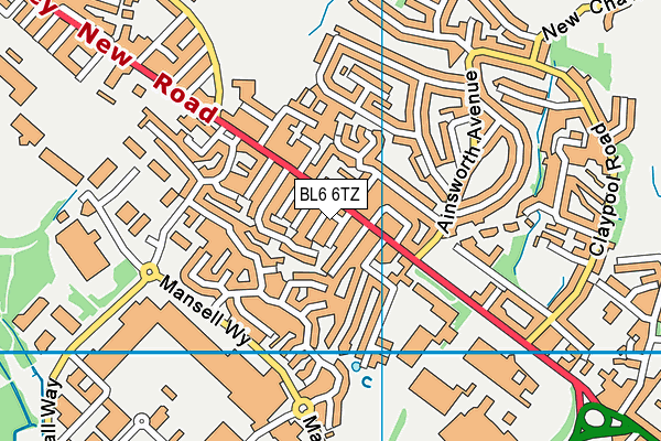 BL6 6TZ map - OS VectorMap District (Ordnance Survey)