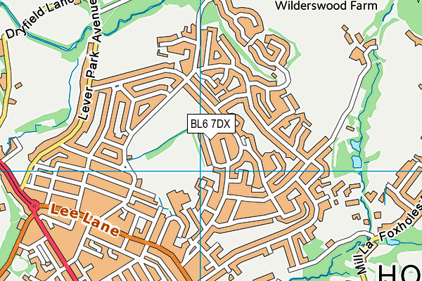 BL6 7DX map - OS VectorMap District (Ordnance Survey)