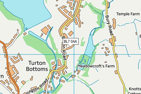 BL7 0AA map - OS VectorMap District (Ordnance Survey)