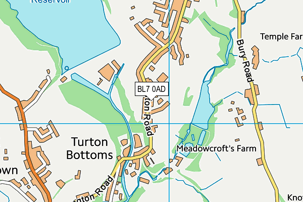 BL7 0AD map - OS VectorMap District (Ordnance Survey)