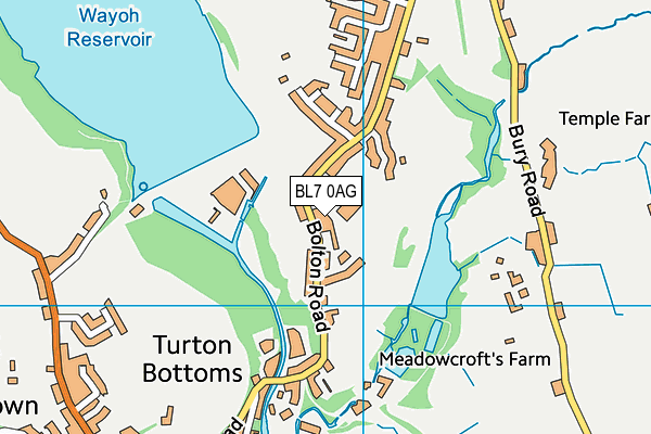 BL7 0AG map - OS VectorMap District (Ordnance Survey)