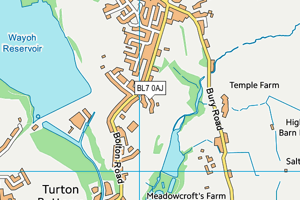 BL7 0AJ map - OS VectorMap District (Ordnance Survey)