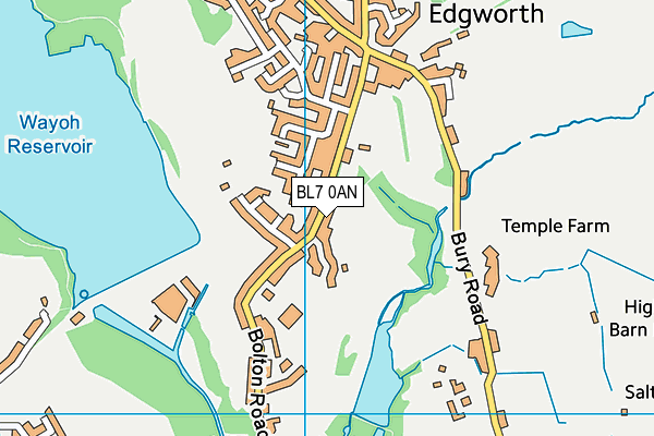 BL7 0AN map - OS VectorMap District (Ordnance Survey)