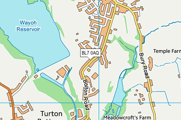 BL7 0AQ map - OS VectorMap District (Ordnance Survey)