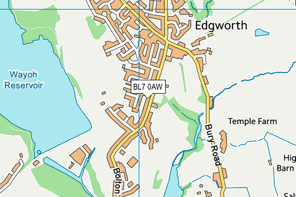 BL7 0AW map - OS VectorMap District (Ordnance Survey)