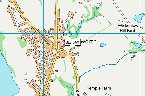 BL7 0AX map - OS VectorMap District (Ordnance Survey)