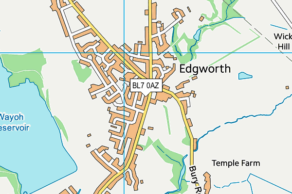 BL7 0AZ map - OS VectorMap District (Ordnance Survey)