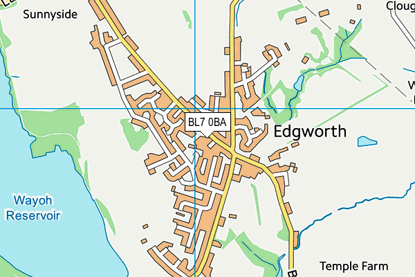 BL7 0BA map - OS VectorMap District (Ordnance Survey)