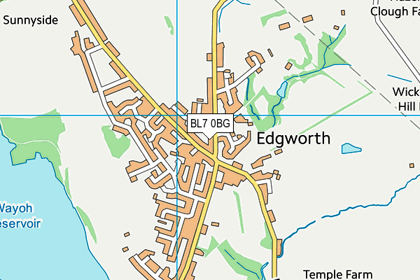 BL7 0BG map - OS VectorMap District (Ordnance Survey)