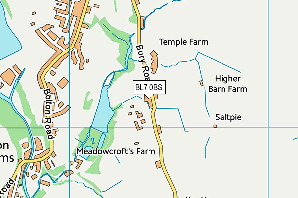 BL7 0BS map - OS VectorMap District (Ordnance Survey)