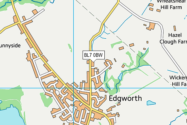 BL7 0BW map - OS VectorMap District (Ordnance Survey)