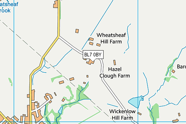 BL7 0BY map - OS VectorMap District (Ordnance Survey)