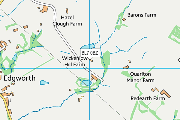 BL7 0BZ map - OS VectorMap District (Ordnance Survey)