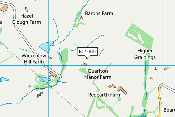 BL7 0DD map - OS VectorMap District (Ordnance Survey)