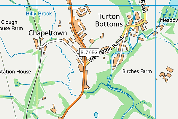 BL7 0EG map - OS VectorMap District (Ordnance Survey)