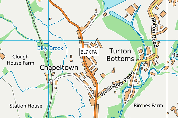 BL7 0FA map - OS VectorMap District (Ordnance Survey)