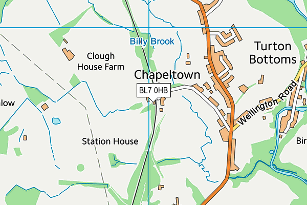 BL7 0HB map - OS VectorMap District (Ordnance Survey)