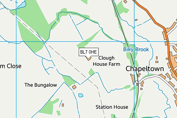 BL7 0HE map - OS VectorMap District (Ordnance Survey)