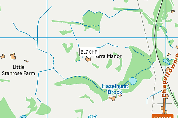 BL7 0HF map - OS VectorMap District (Ordnance Survey)