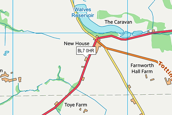 BL7 0HR map - OS VectorMap District (Ordnance Survey)