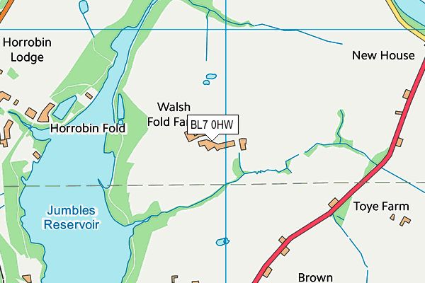 BL7 0HW map - OS VectorMap District (Ordnance Survey)