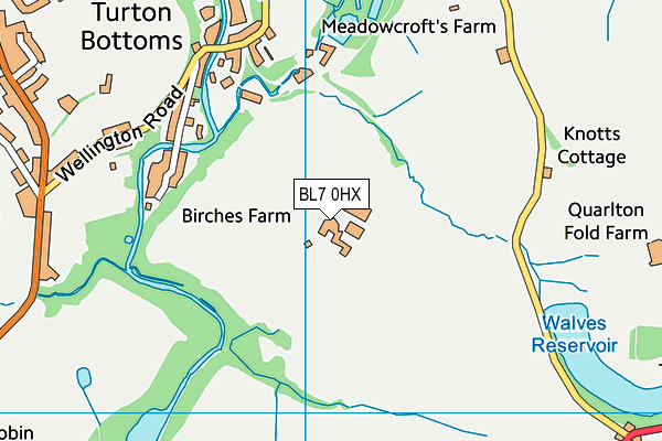 BL7 0HX map - OS VectorMap District (Ordnance Survey)