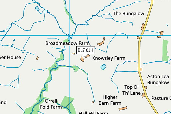 BL7 0JH map - OS VectorMap District (Ordnance Survey)