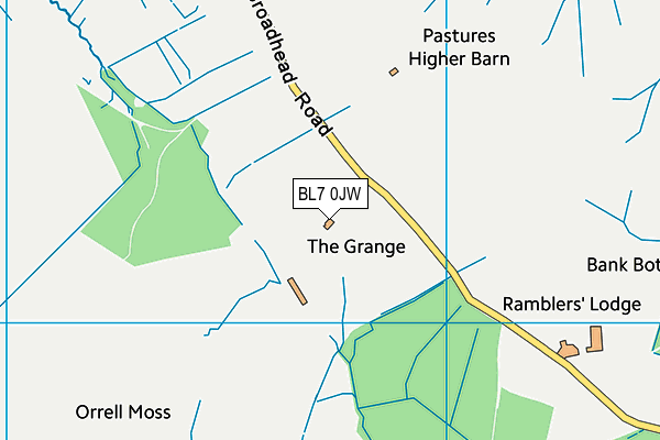 BL7 0JW map - OS VectorMap District (Ordnance Survey)