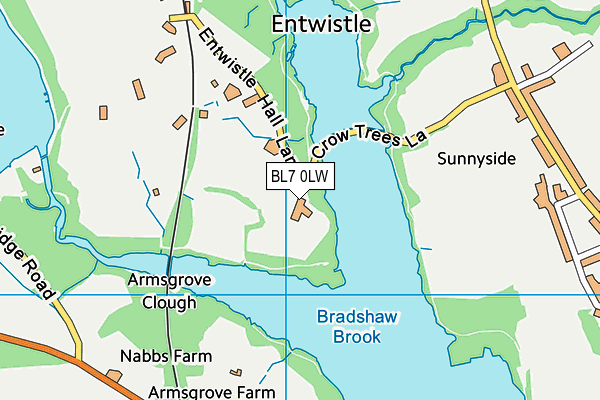 BL7 0LW map - OS VectorMap District (Ordnance Survey)