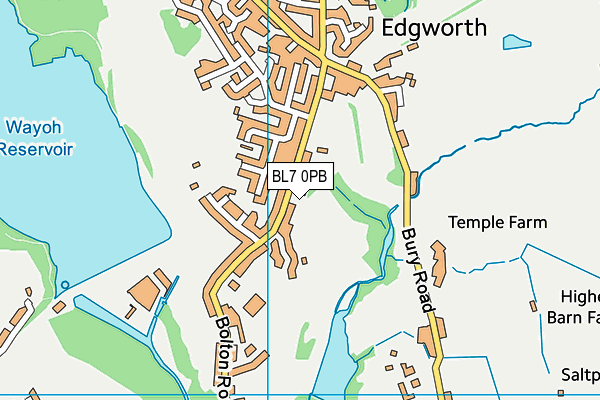 BL7 0PB map - OS VectorMap District (Ordnance Survey)