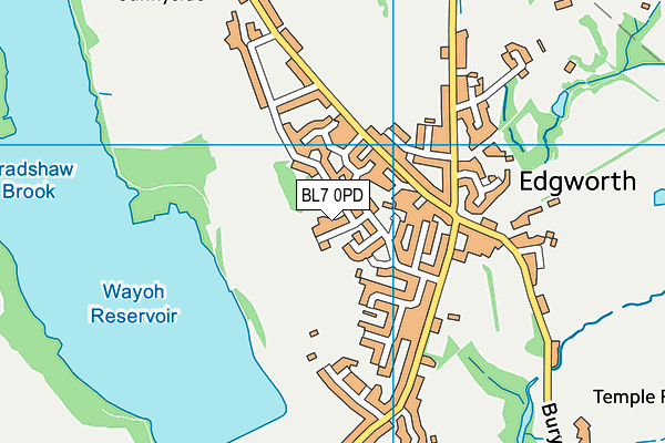 BL7 0PD map - OS VectorMap District (Ordnance Survey)