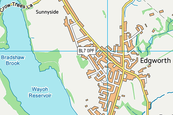 BL7 0PF map - OS VectorMap District (Ordnance Survey)