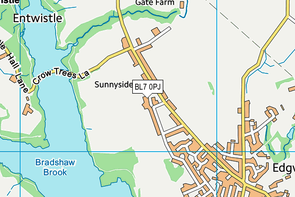 BL7 0PJ map - OS VectorMap District (Ordnance Survey)
