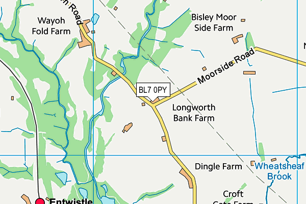 BL7 0PY map - OS VectorMap District (Ordnance Survey)