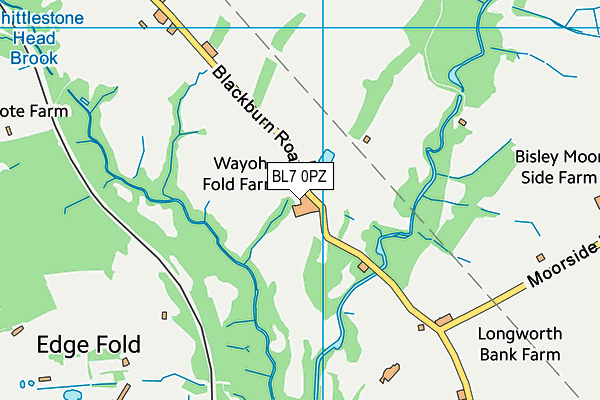 BL7 0PZ map - OS VectorMap District (Ordnance Survey)