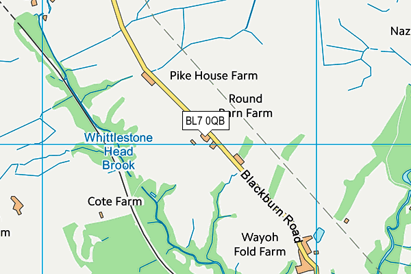 BL7 0QB map - OS VectorMap District (Ordnance Survey)