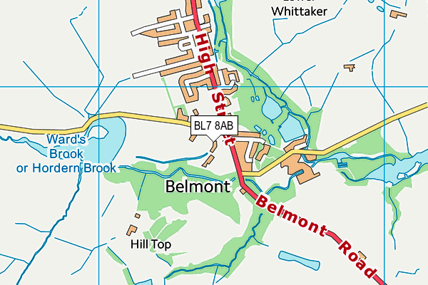 BL7 8AB map - OS VectorMap District (Ordnance Survey)