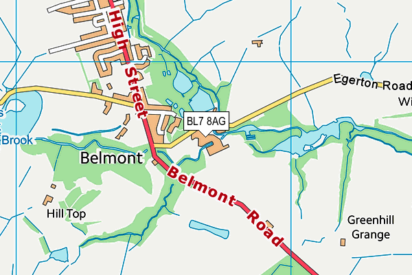 BL7 8AG map - OS VectorMap District (Ordnance Survey)