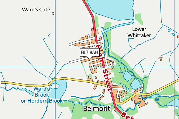 BL7 8AH map - OS VectorMap District (Ordnance Survey)