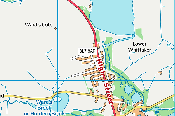 BL7 8AP map - OS VectorMap District (Ordnance Survey)