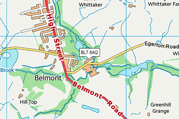 BL7 8AQ map - OS VectorMap District (Ordnance Survey)