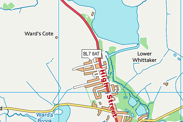 BL7 8AT map - OS VectorMap District (Ordnance Survey)