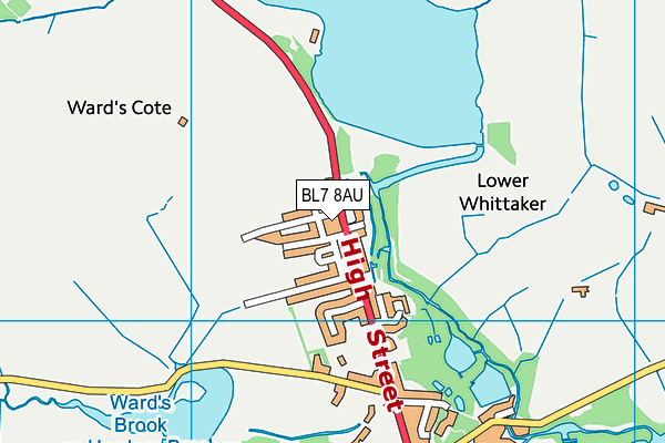 BL7 8AU map - OS VectorMap District (Ordnance Survey)