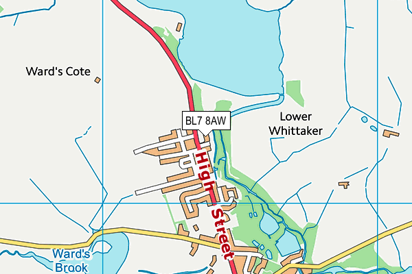 BL7 8AW map - OS VectorMap District (Ordnance Survey)