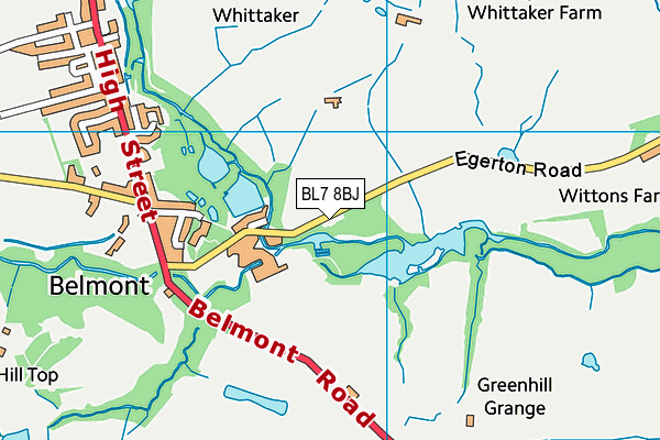 BL7 8BJ map - OS VectorMap District (Ordnance Survey)