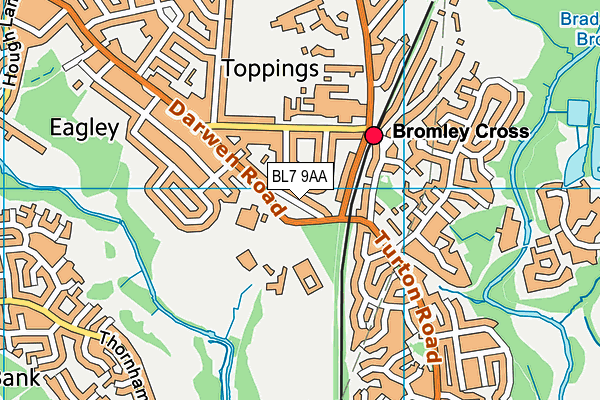 BL7 9AA map - OS VectorMap District (Ordnance Survey)