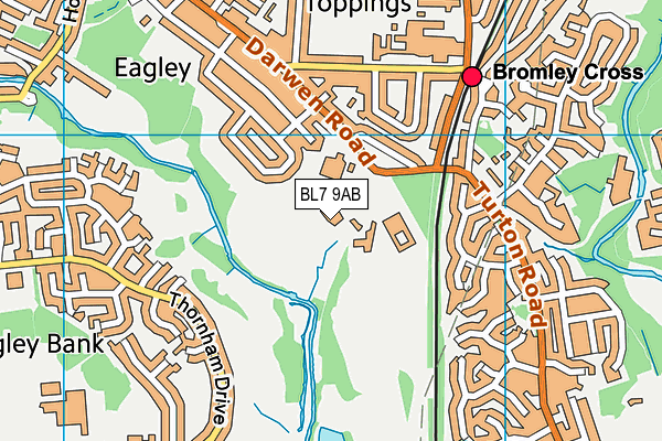 BL7 9AB map - OS VectorMap District (Ordnance Survey)
