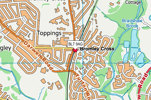 BL7 9AG map - OS VectorMap District (Ordnance Survey)